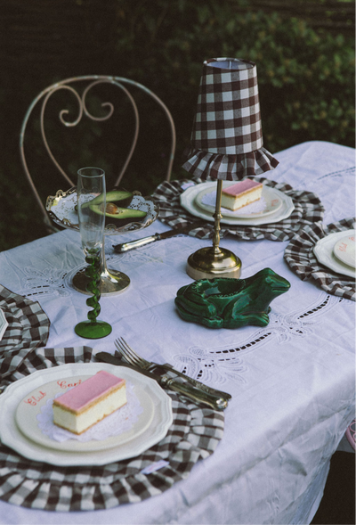 Philia Table lamp Gingham ruffle
