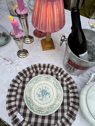 Philia rechargable tablelamp pink scallop stripe