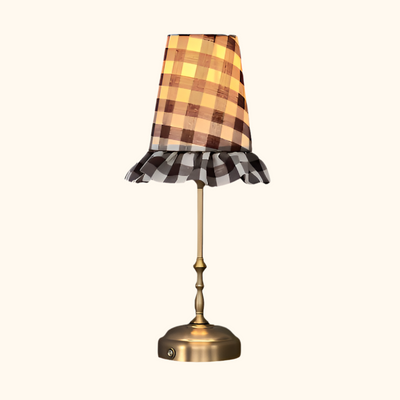 Freddie tablelamp brown check ruffle