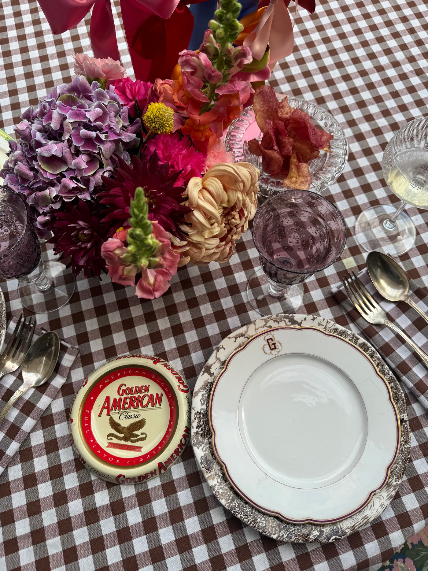 Tony tablecloth gingham 350cm x 150 cm