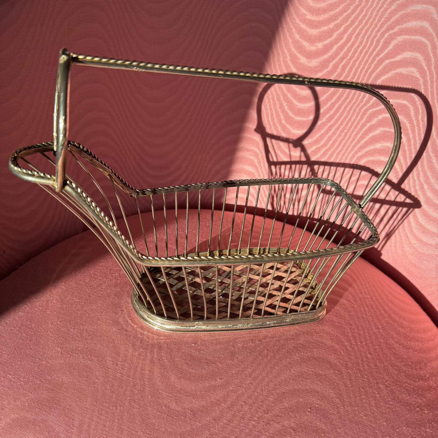 Vintage silverplated wine basket