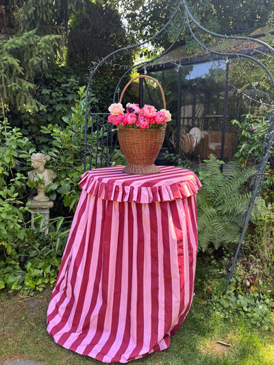 High party tablecloth red/pink stripe