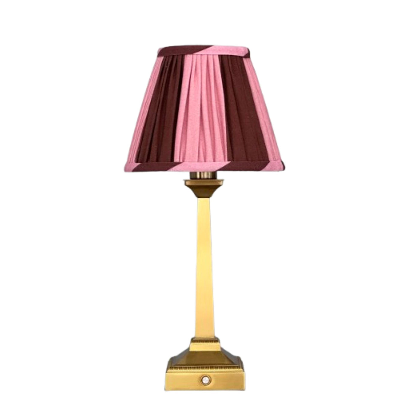 Charlie tablelamp pink/brown stripes