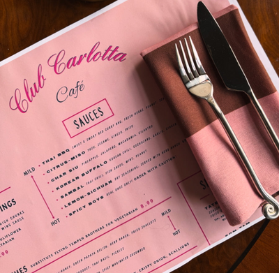 Set of 4 Nina napkins pink/brown stripe