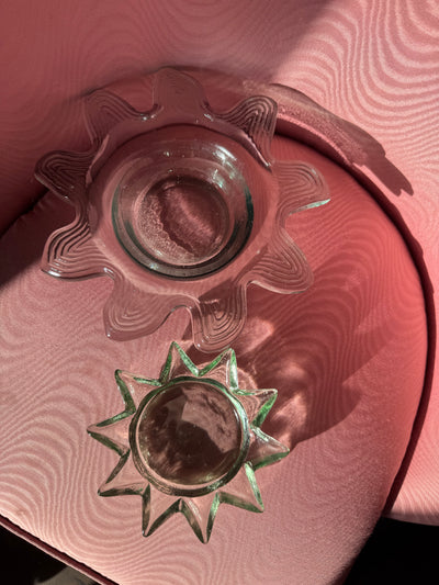 Spanish pair of vintage glass sun bowls