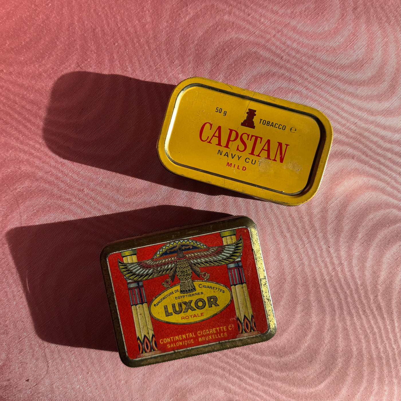 Set of 2 vintage cigarette tins