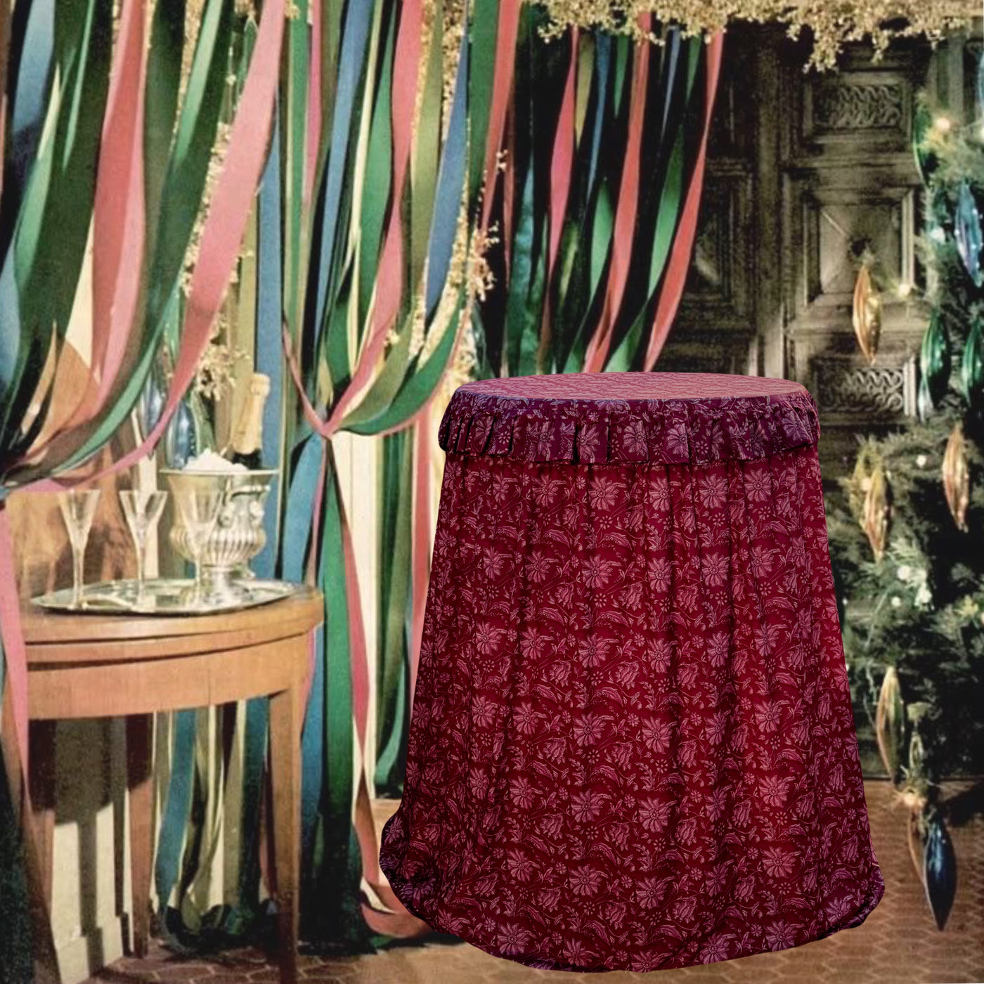 Party tablecloth pink flowers