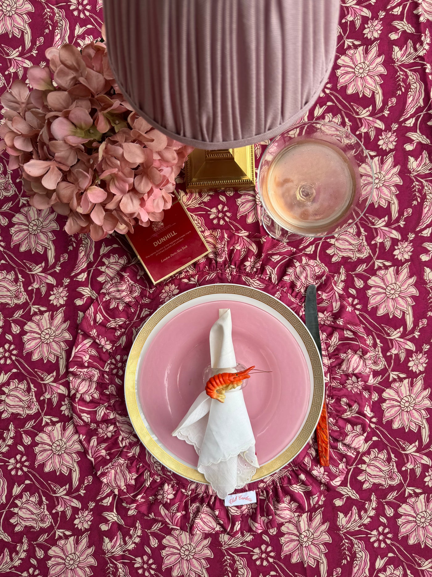 Maisie tablecloth - Pink flowers 350 x 150 cm