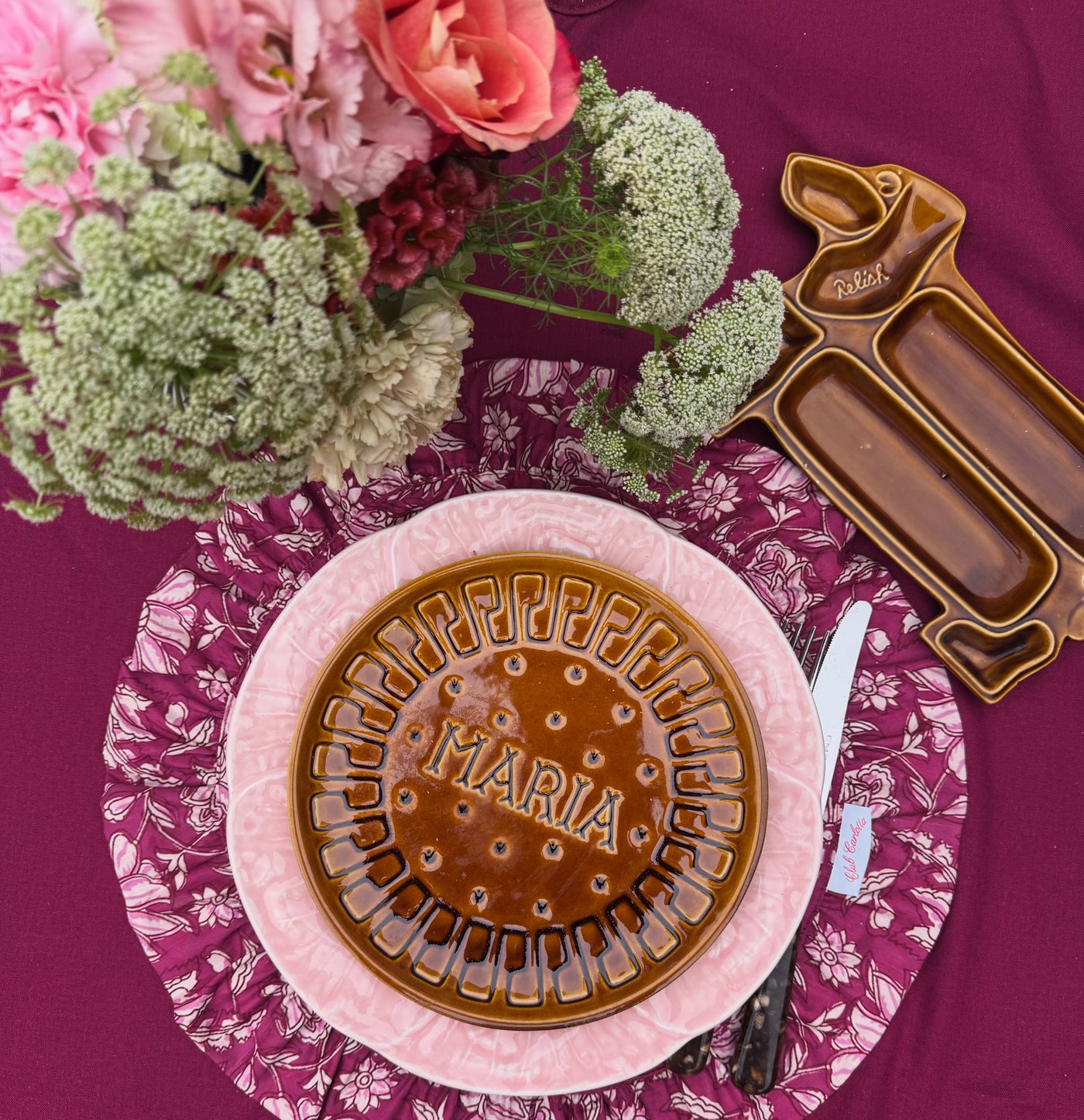 Set of 2 Darcy Placemats - Pink flowers