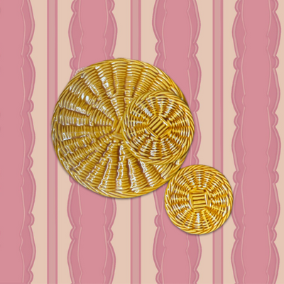 Set of 3 vintage ceramic coasters