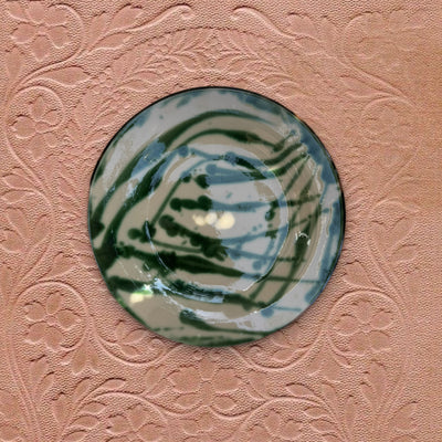 Set of 4 handmade splatter plates