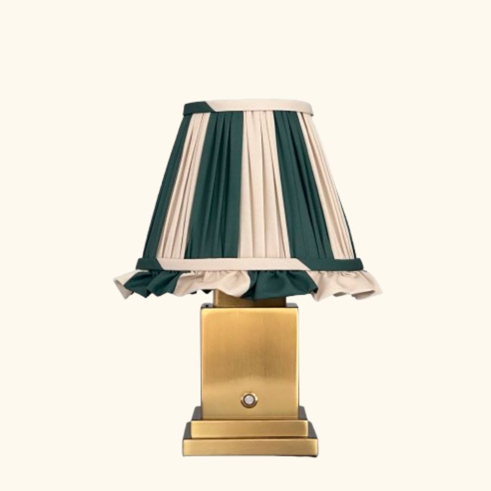 Molly lamp green/beige stripes