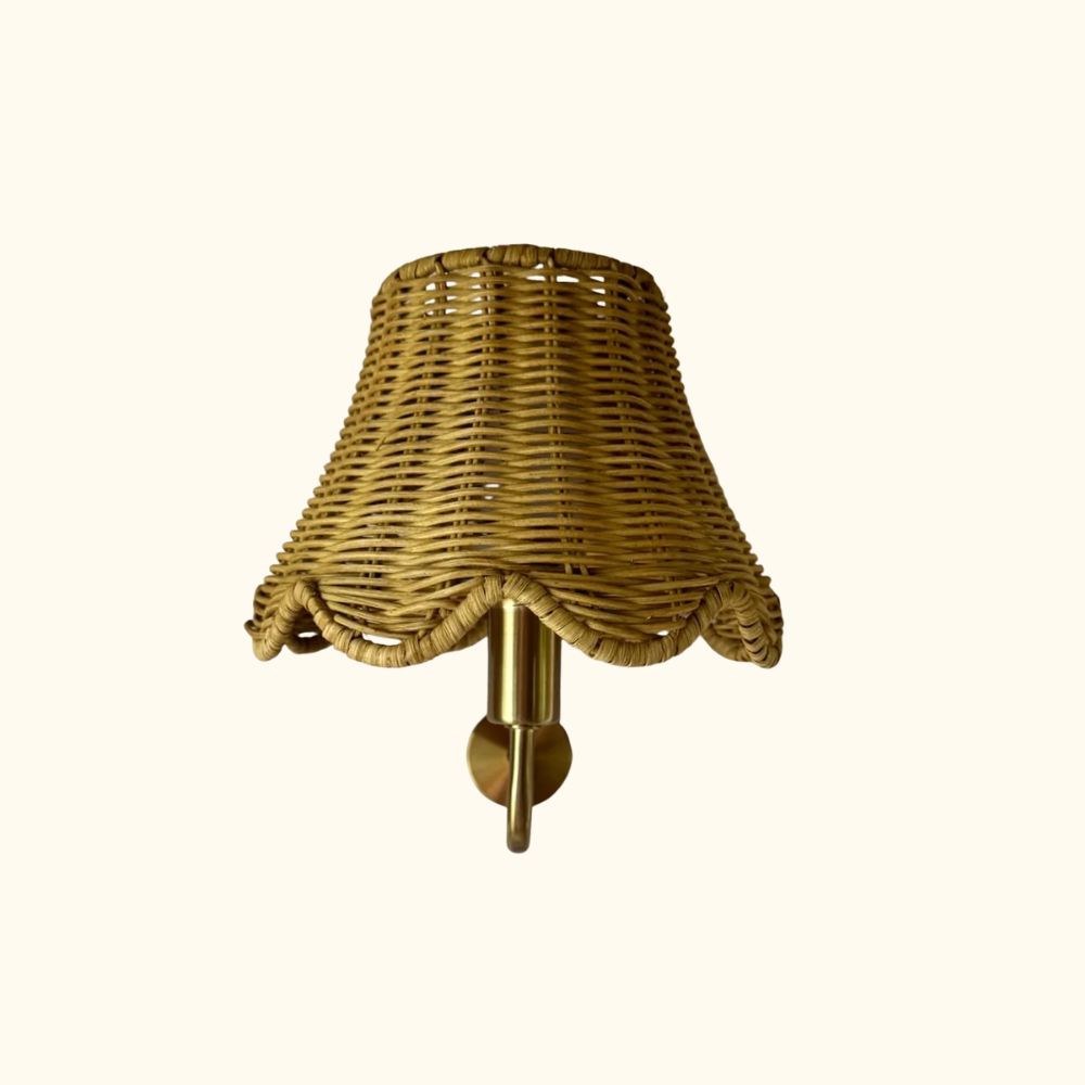 Poppy wall light rattan scallop