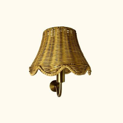 Poppy wall light rattan scallop