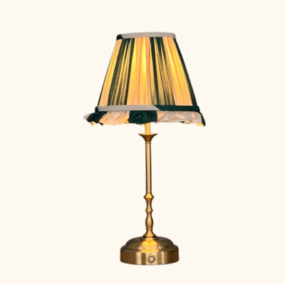 Freddie tablelamp green/cream stripes