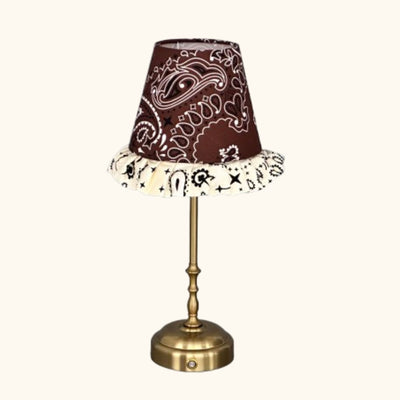Freddie tablelamp brown paisley
