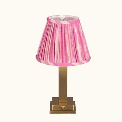 Philia rechargable tablelamp pink scallop stripe