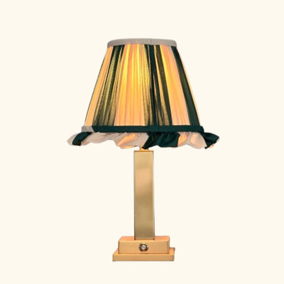Philia tablelamp green/cream stripes