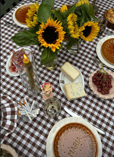 Tony Tablecloth brown gingham